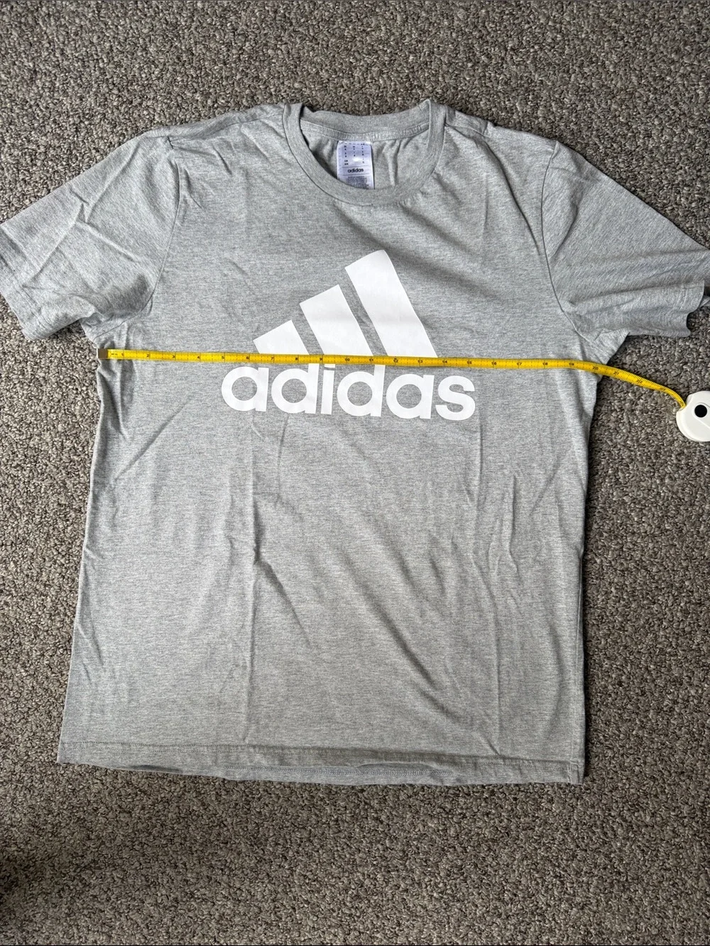 adidas Gray Short Sleeve Logo Tee with White Trefoil